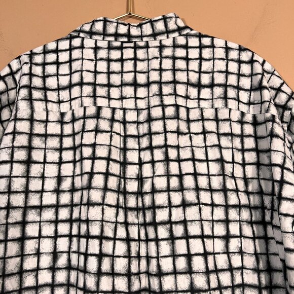 Sean John Mens Linen Blend Plaid Short Sleeve Shirt NWT - Picture 4 of 9